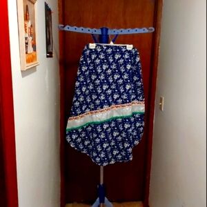 Shaped Hemline Blue, white flower skirt C20231